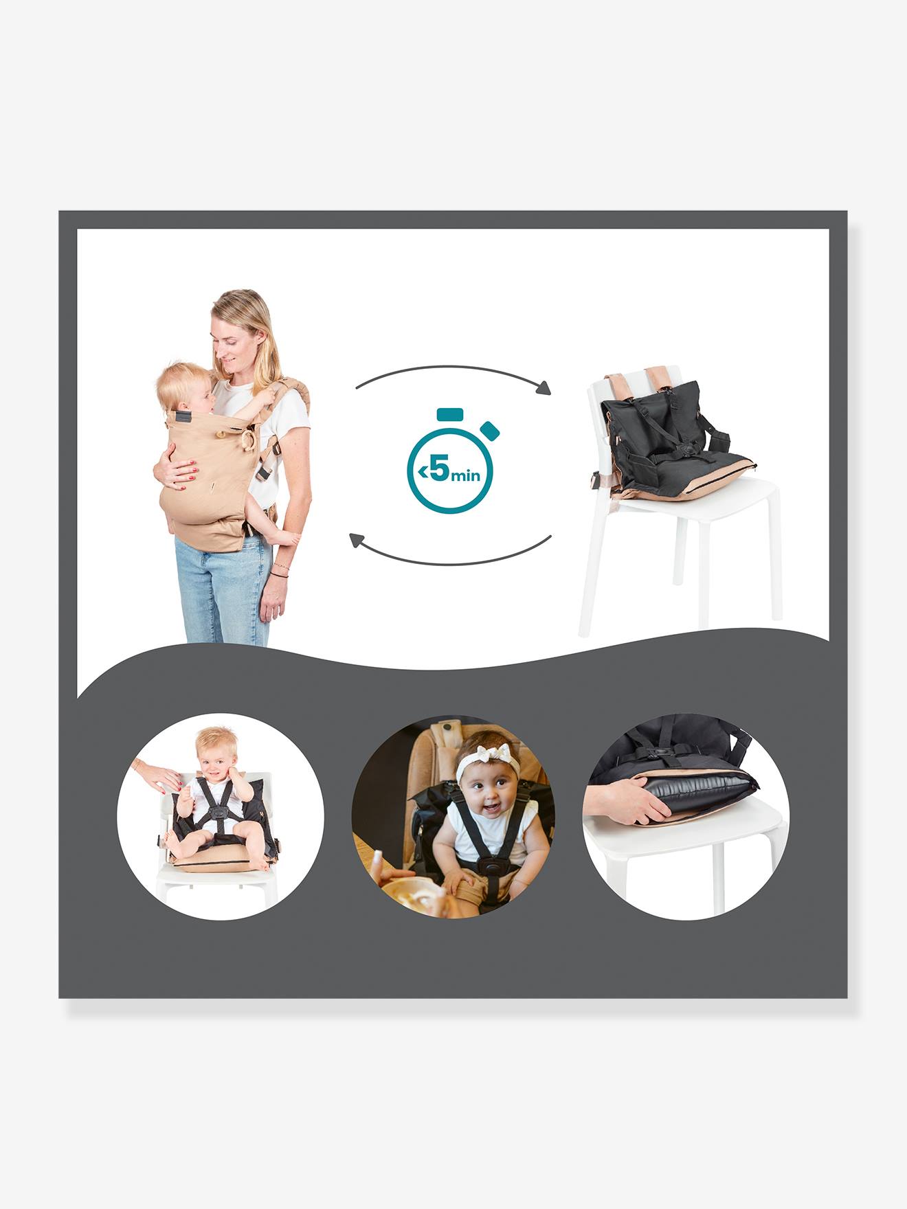 Porta-bebês Moov & Boost BABYMOOV bege