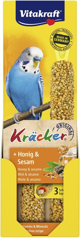 Vitakraft - Fugle snacks - 5 x Kräcker honning og sesam til undulater