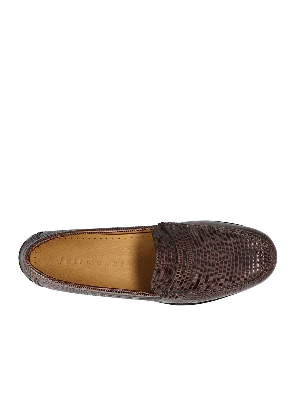 MOCASSIN W LIZARD CUIR MARRON