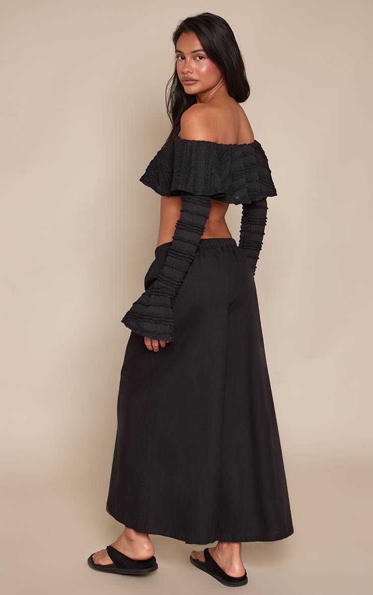 Noir Jupe-culotte Large En Coton