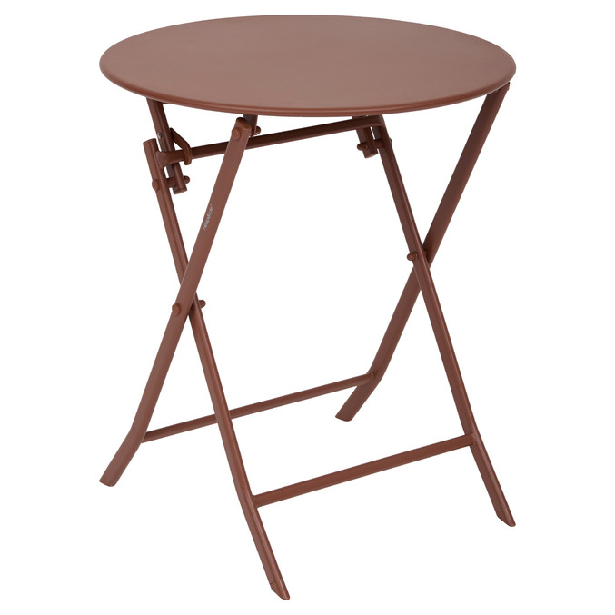 Ensemble table de jardin pliante ronde + 2 chaises GREENSBORO Acajou