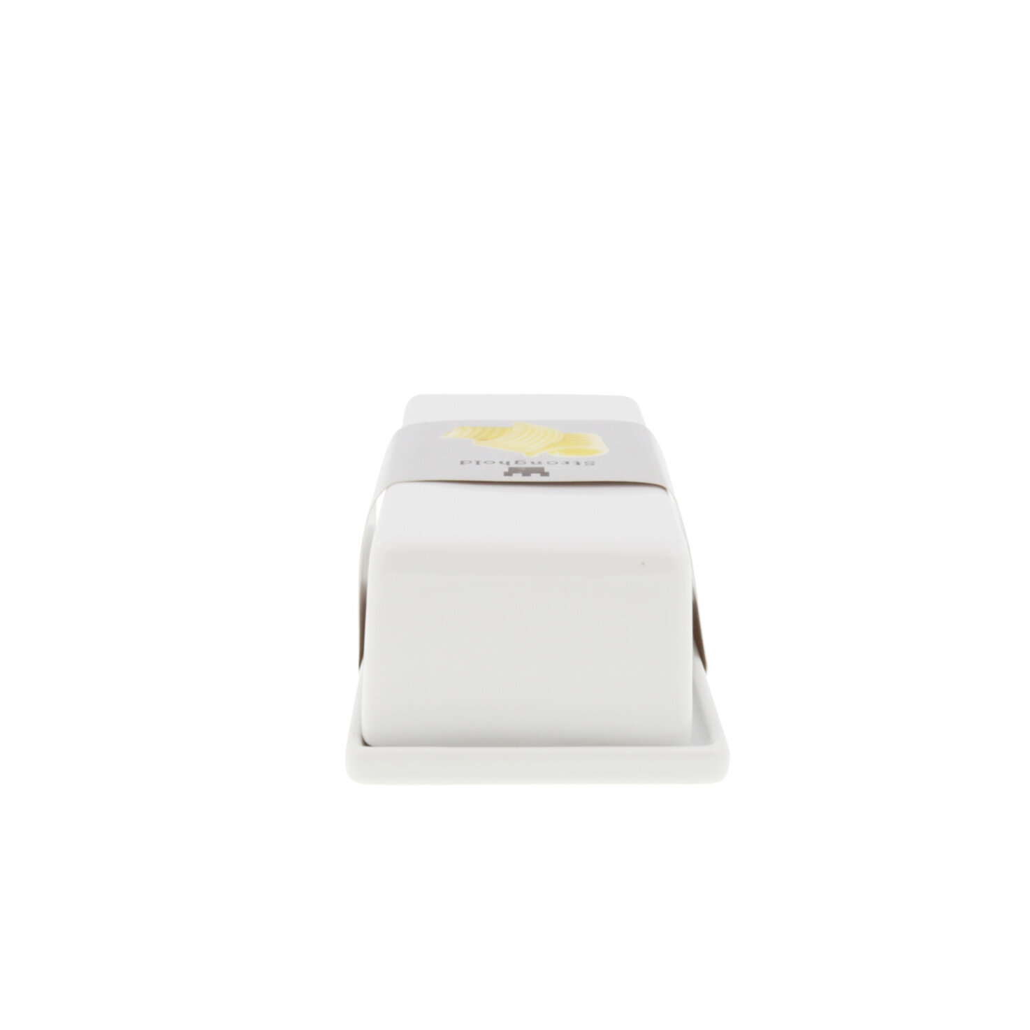 Butterdose für Schweizer Butter Porzellan weiss