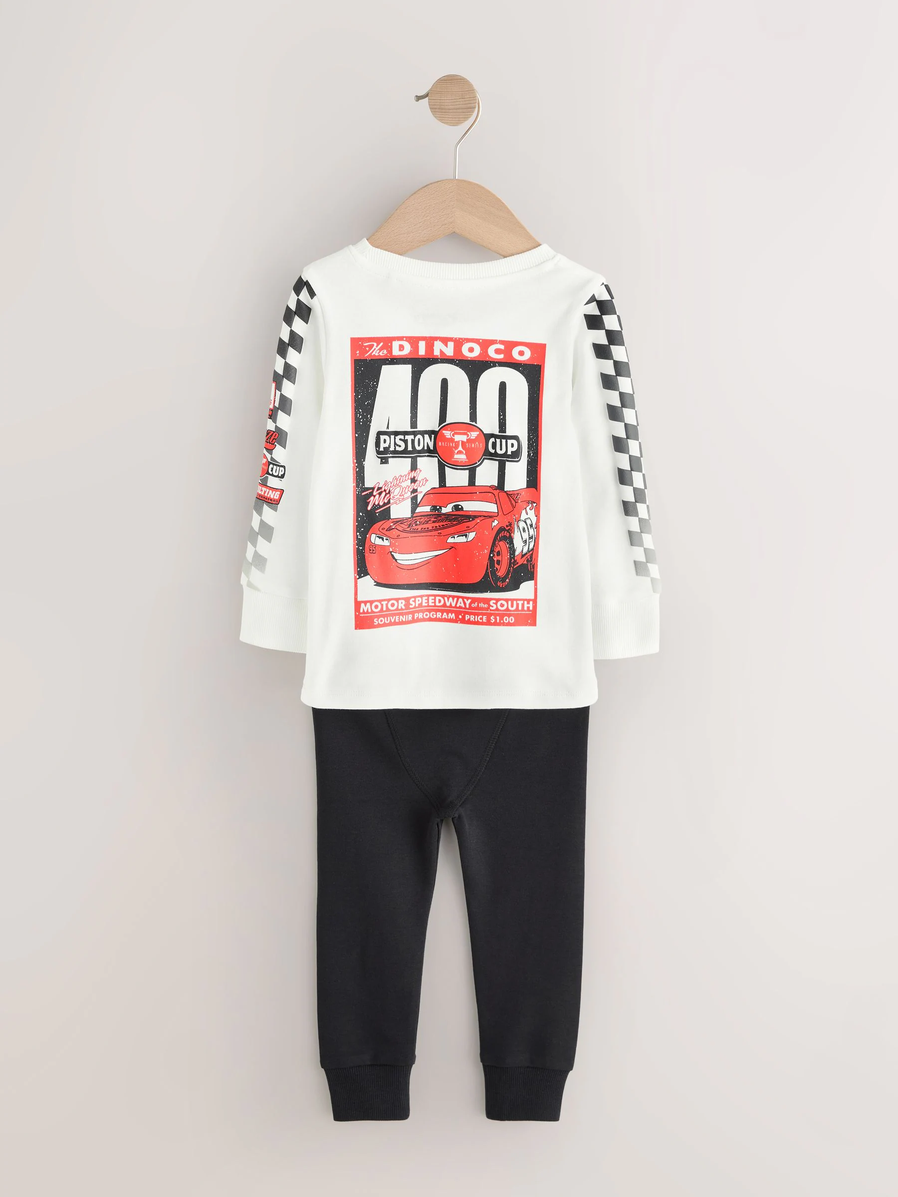 Crème/Zwarte auto's - Pyjama met enkele licentie (9mnd -8jr)