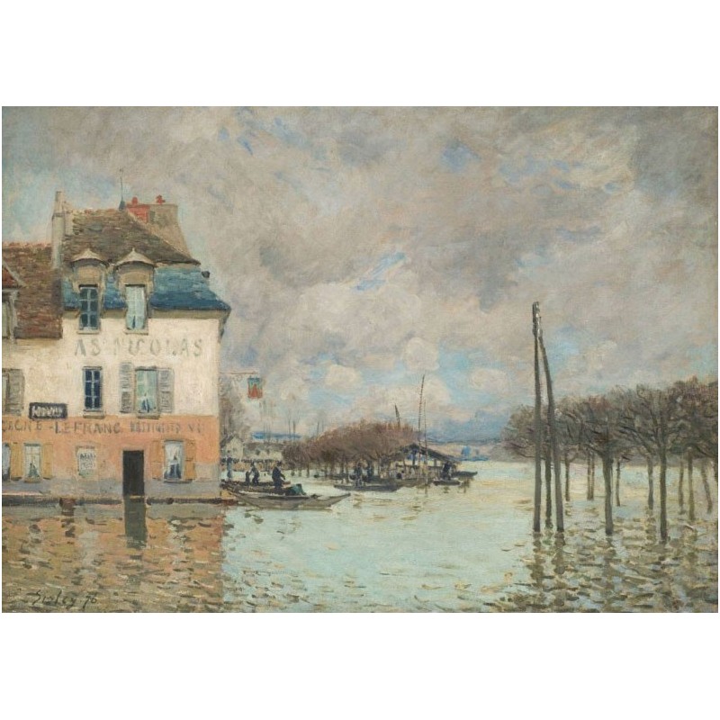 Puzzle 2000 pièces - Sisley - La barque pendant l'inondation à Pont-Marly