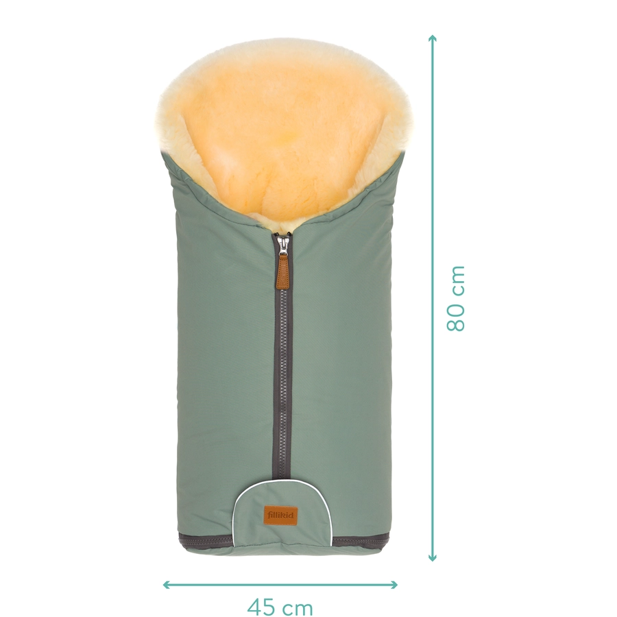 fillikid Winterfußsack Pamir Gr. 0 Echtfell Salbei
