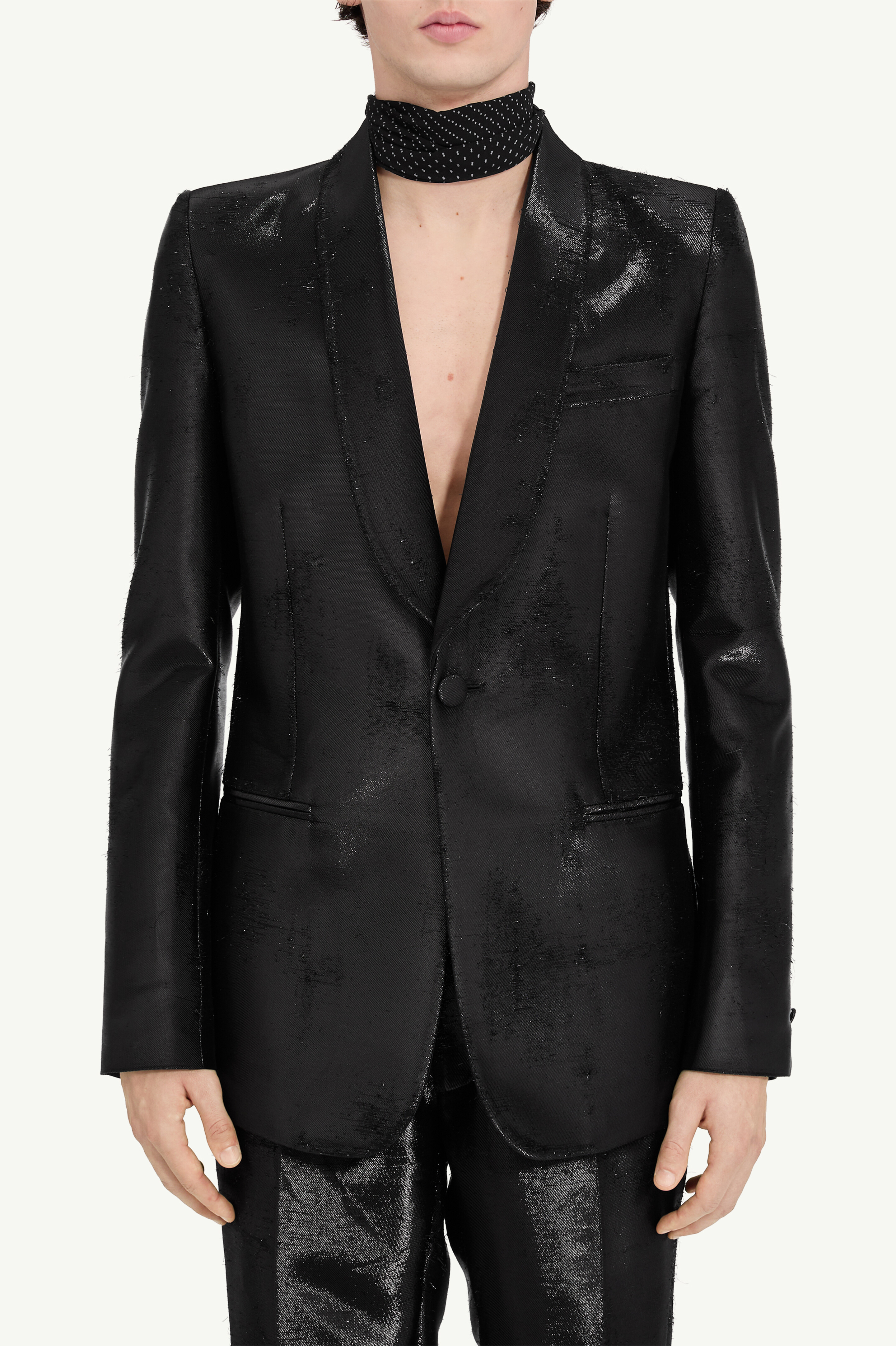 Veste de costume en jacquard effet usé pour homme | MM6 Noir