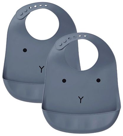 Liewood Lätzchen - 2er-Pack - Silikon - Tilda - Blau m. Kaninche