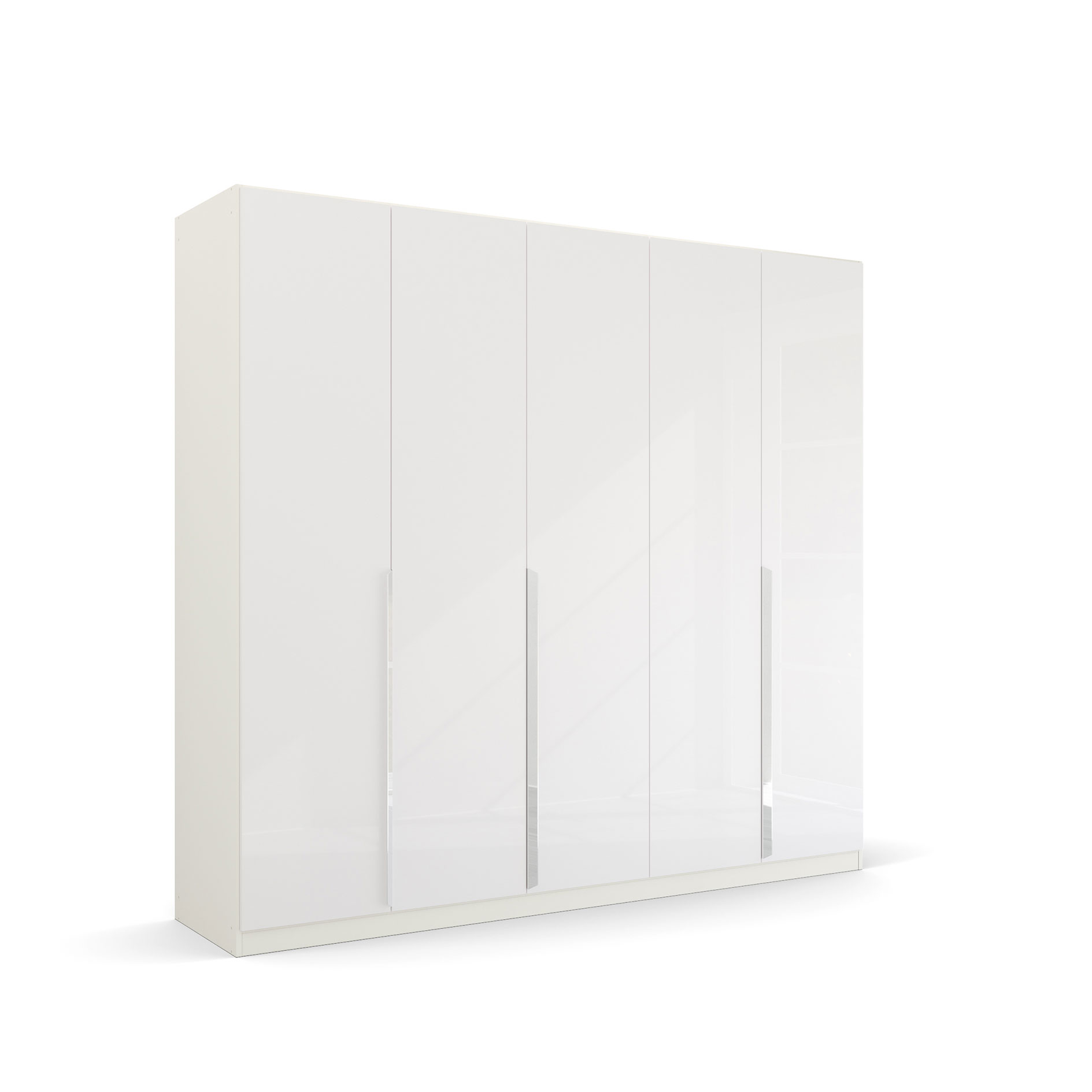 Drehtürenschrank - Hochglanz weiß - 5 Türen - 226 cm