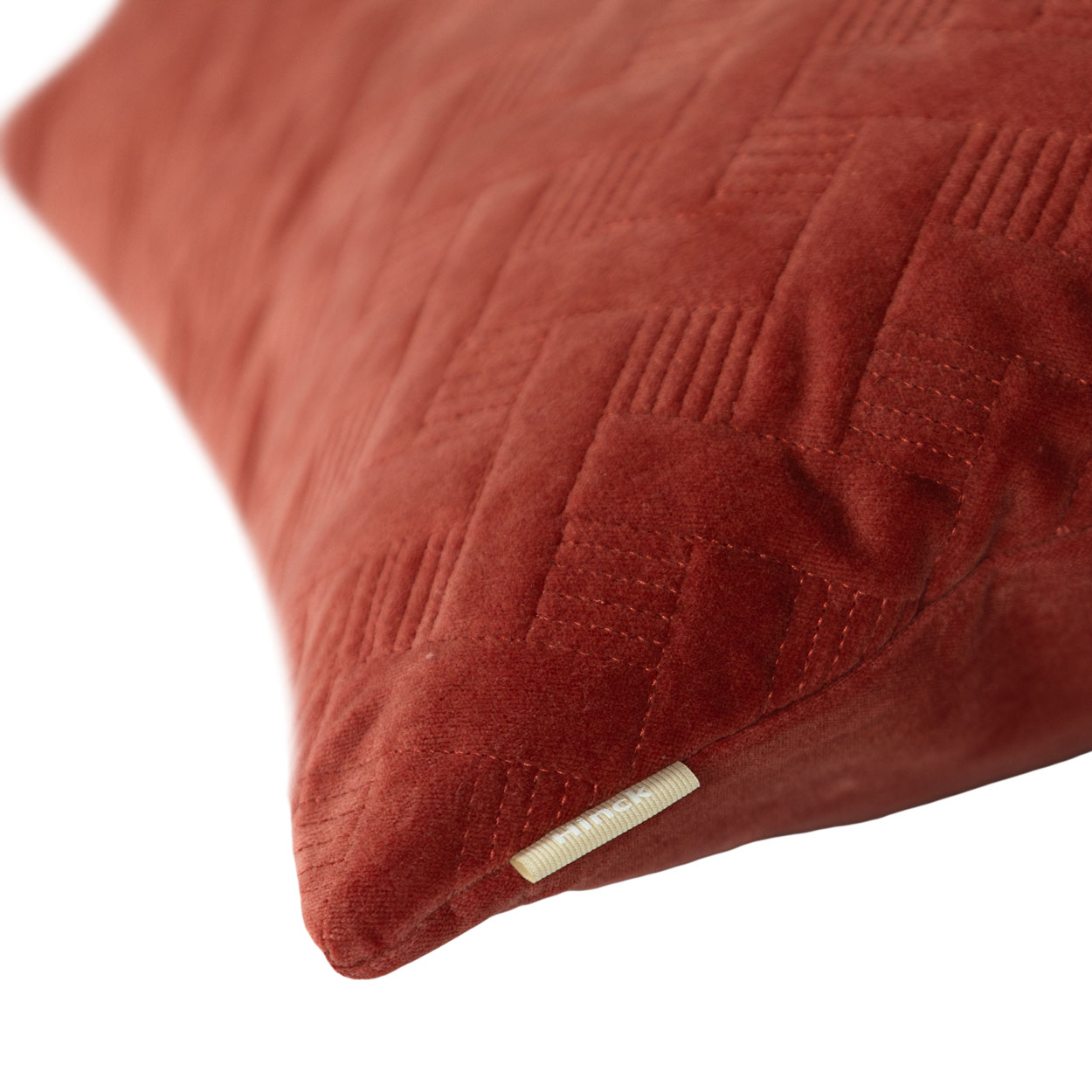 Kussen velours Grids orangered