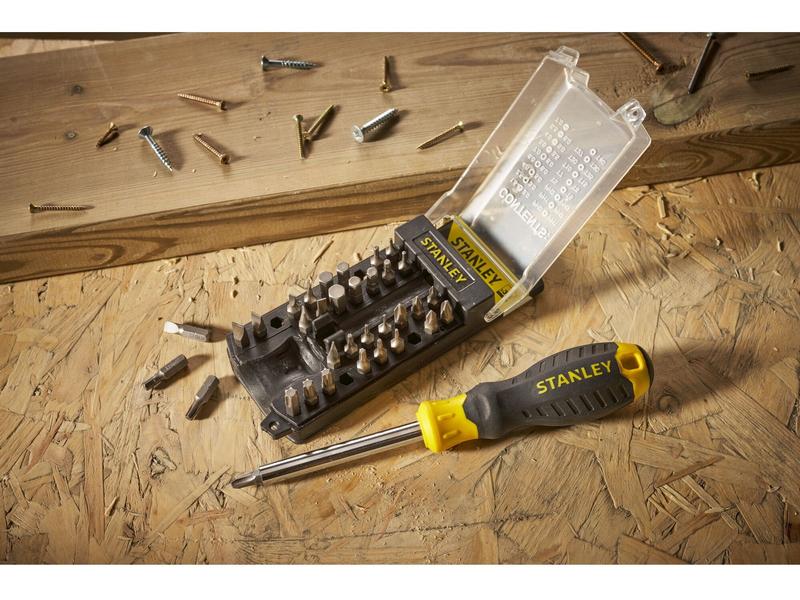 Stanley Fatmax Bit-Set 34-teilig Hochwertiges 34-teiliges Multibit Set mit Schraubendreher