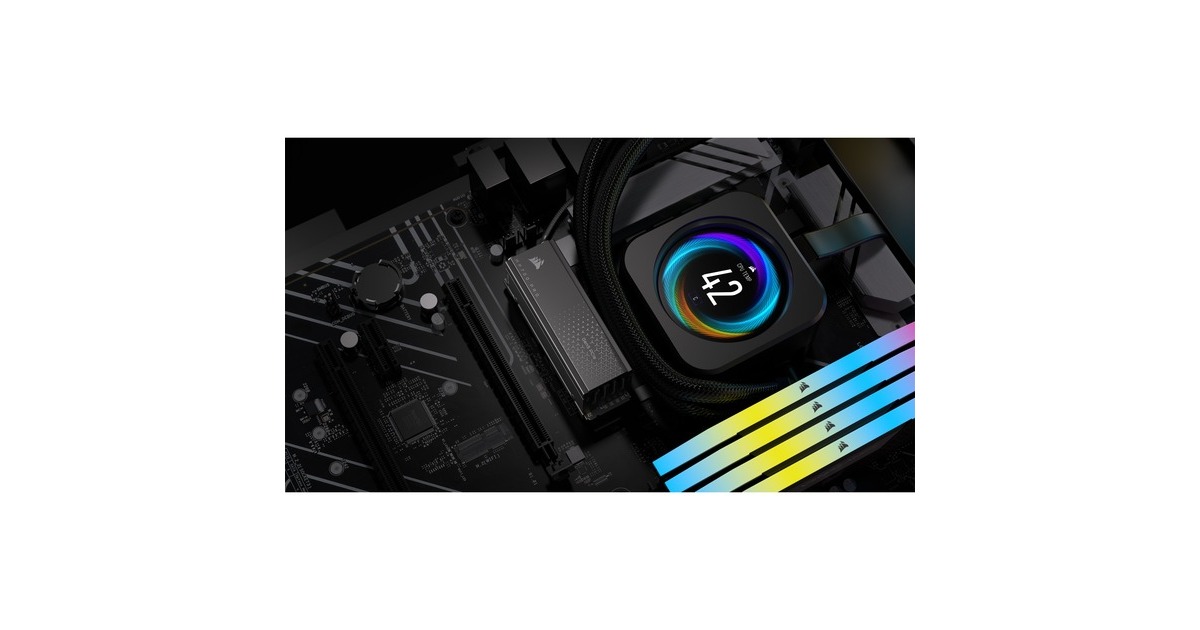 CorsairMP700 PRO met luchtkoeler 2 TB SSD  (PCIe Gen5 x4 NVMe 2.0, M.2 2280, 3D TLC NAND)