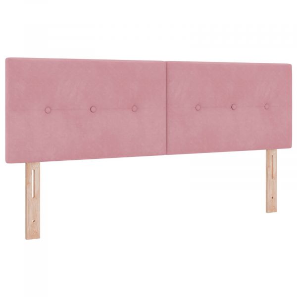 vidaXL Cabeceira Botão Almofadado Rosa 160 cm Veludo - 3661031963
