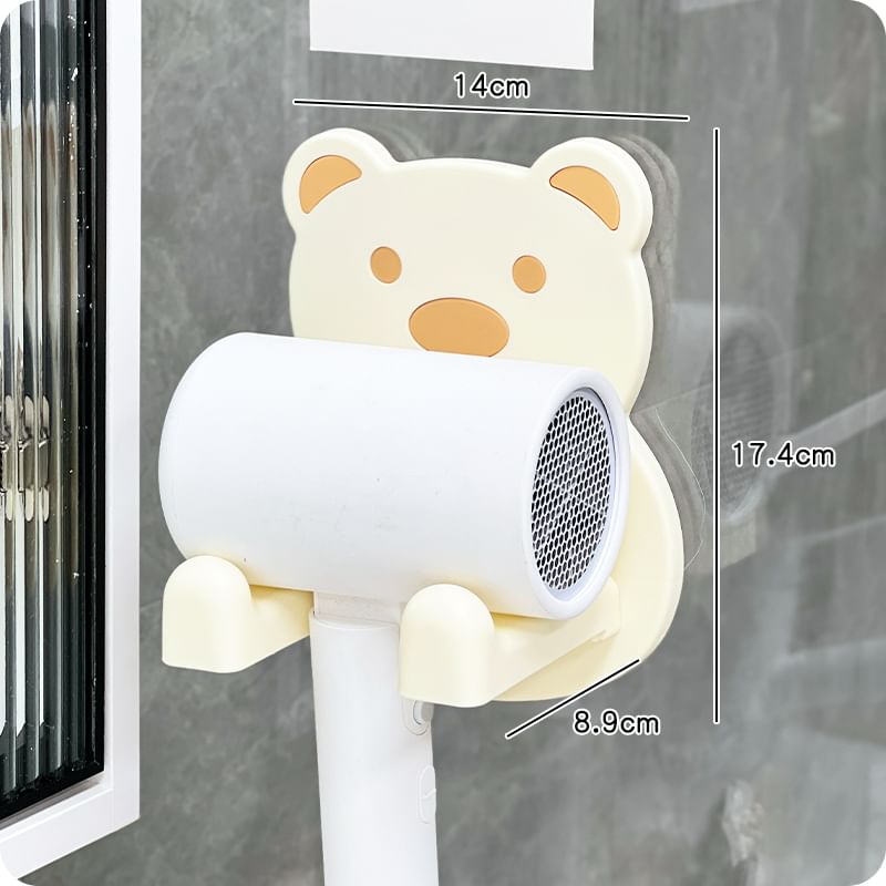 Yunikon - Bear Plastic Föhnhouder / Kleefpad / Set