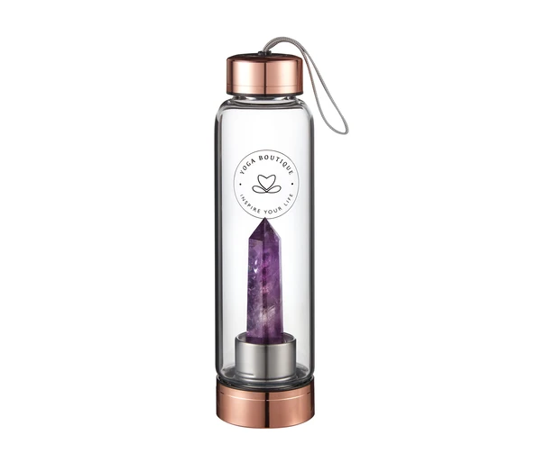 YOGA BOUTIQUE Get energized, get happy! Crystal Water Bottle Amethyst rosegold