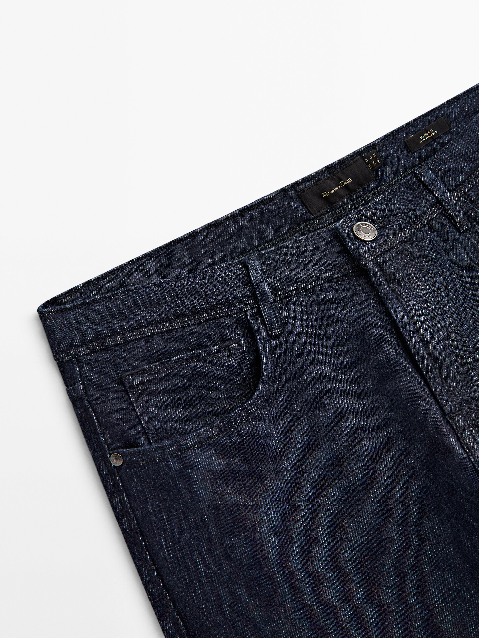 Calça jeans slim fit com zíper aberto - INDIGO