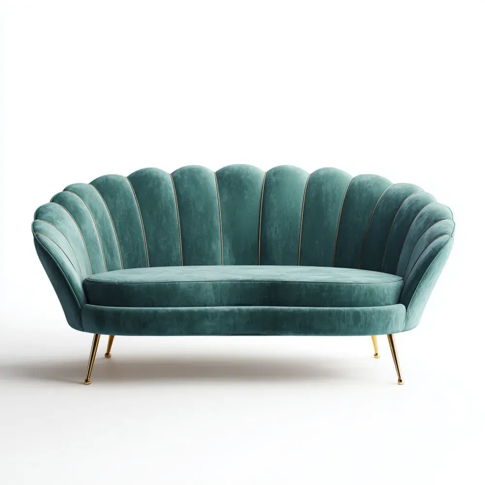 Zweisitzer-Sofa Samt 180x90x85 cm – Smaragdgrün – Vintage Design