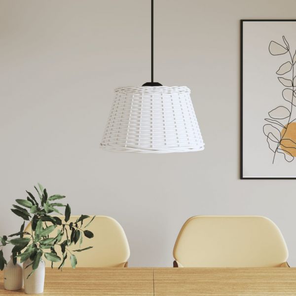vidaXL Abajur de Teto Ø50x30 cm Vime Branco