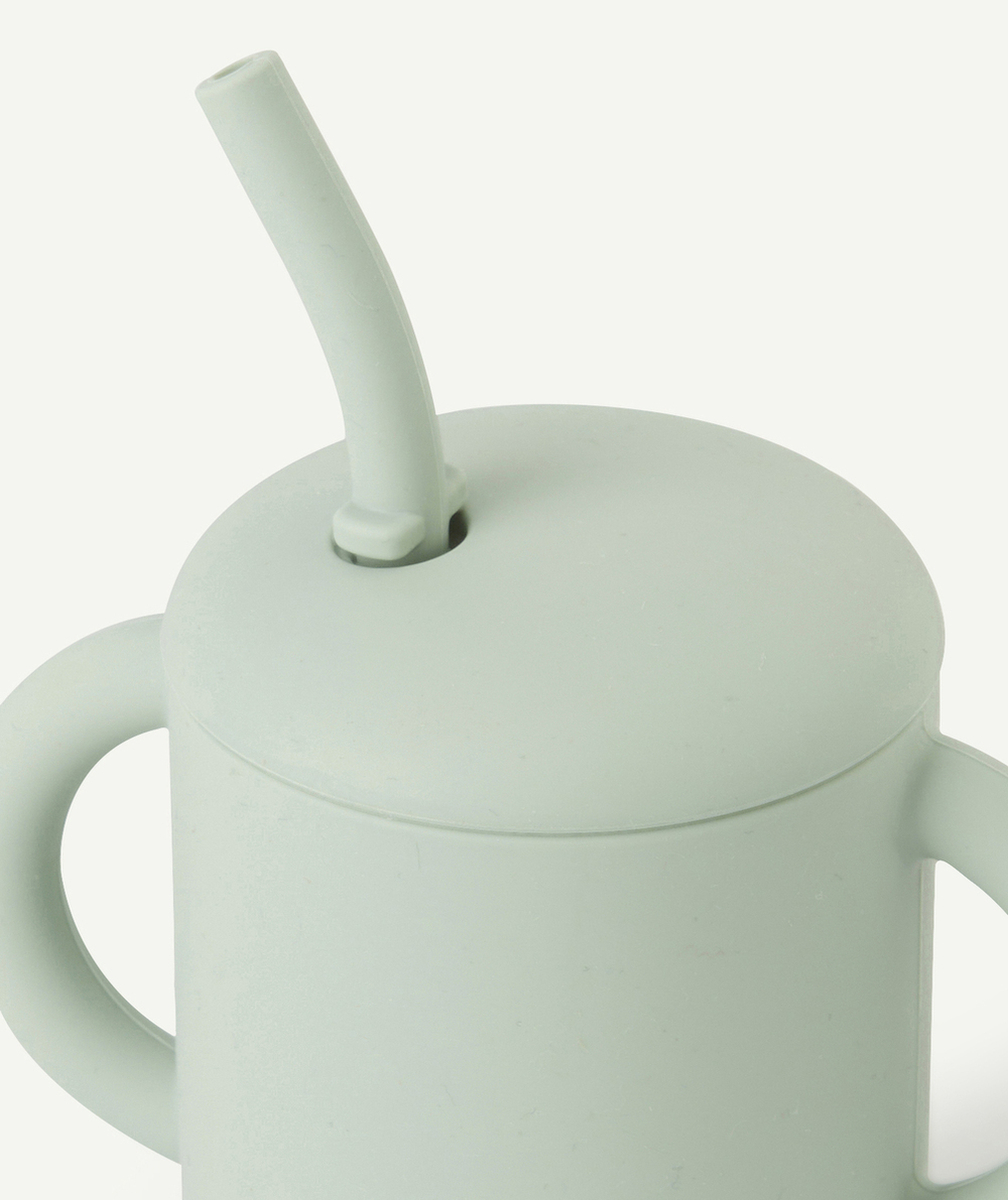 MUSHIETASSE D'APPRENTISSAGE EN SILICONE AVEC PAILLE VERTE
