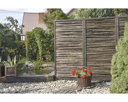 Gespleten hazelnootpaneel met lijst, 90 x 180 cm, gebeitst
