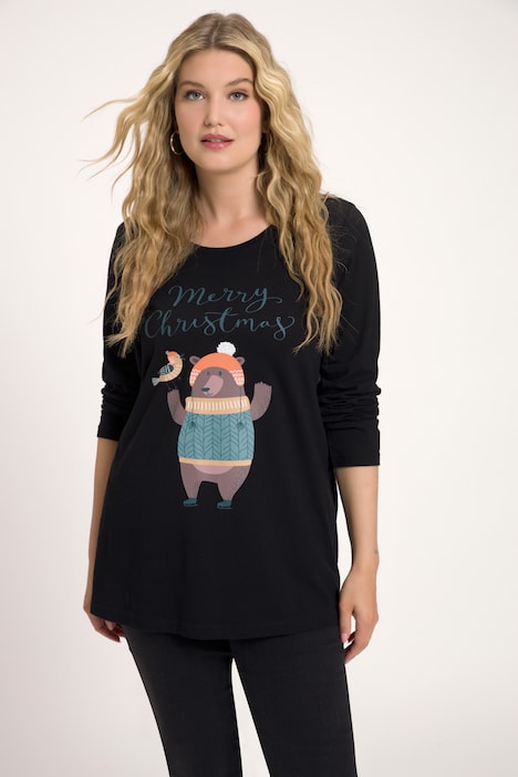 Shirt, Weihnachtsbären, A-Linie, Rundhals, Halbarm