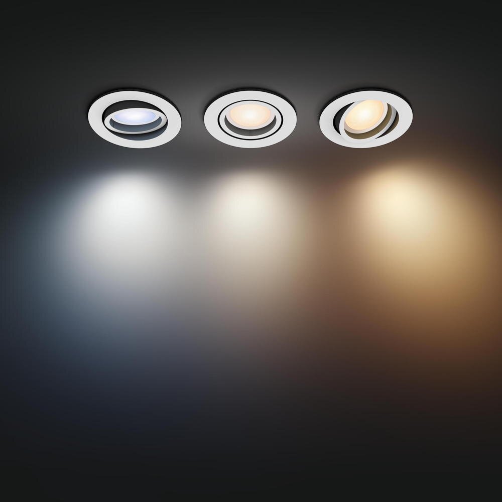 Philips Hue Bluetooth White Ambiance Inbouwspot Milliskin in Wit 4,2W 350lm GU10 3-pack
