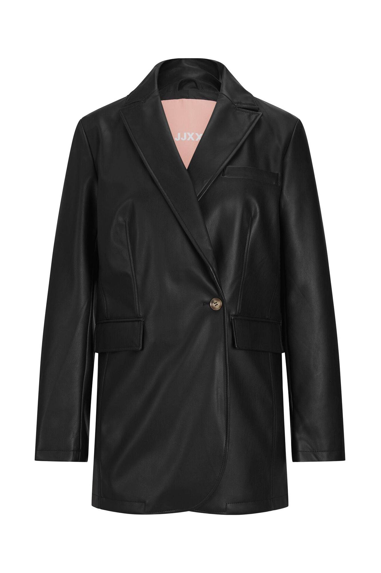 blazer regular de couro sintético