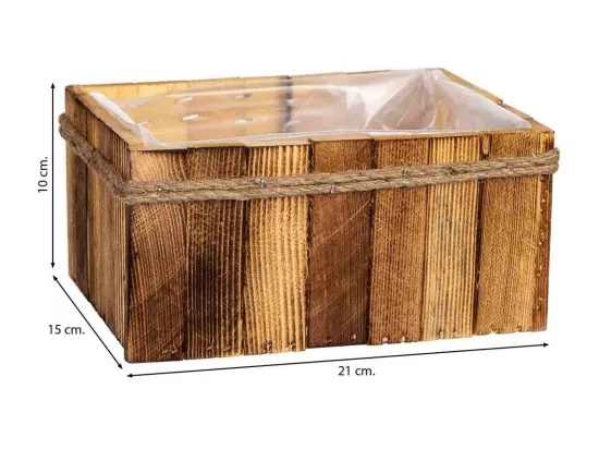 Panier rectangulaire en bois 21x15x10h cm