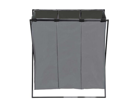 WENKO - Panier à linge xl avec 3 compartiments - gris