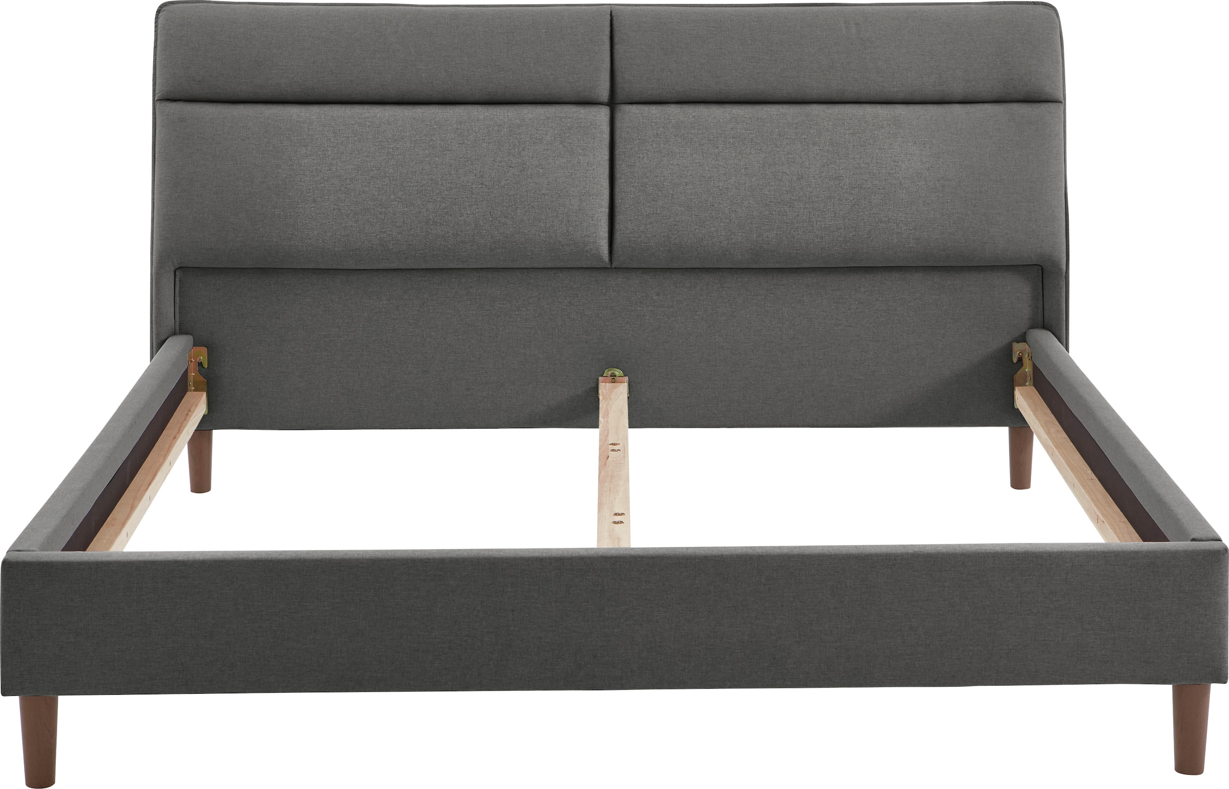 ATLANTIC home collection Polsterbett »Madita, 180x200cm, mit organischer Kopfteilform« luxuriös gepolstertes Kopfteil, Bezugstoff mit Melange-Effekt