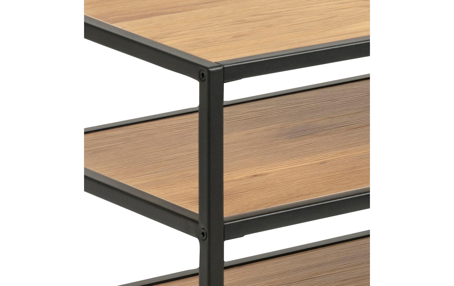 TV-Möbel Seaford 120 x 33 x 46 cm, Nature/Schwarz<br>TV-Kommode