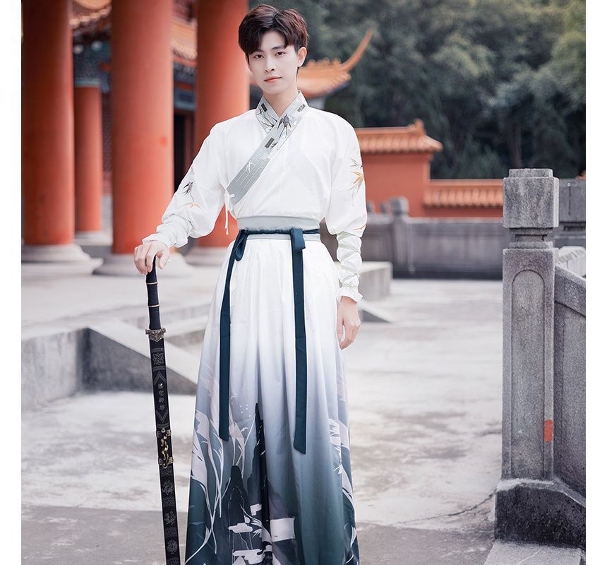 Pinocle - Print Gradient Hanfu Kostuumset