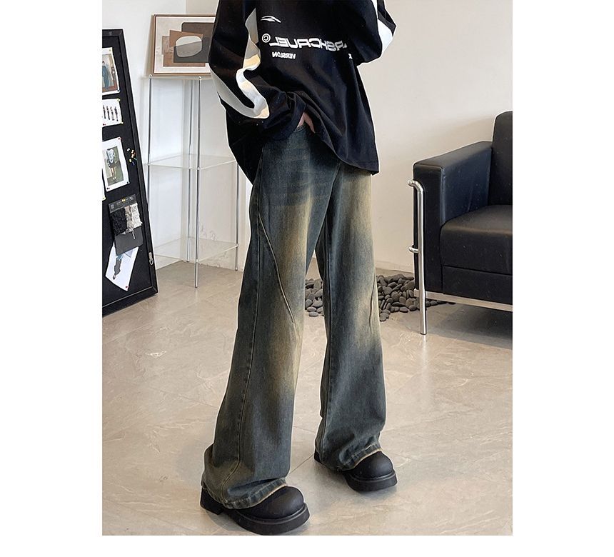 Savenne - Mid Rise Washed Flared Jeans