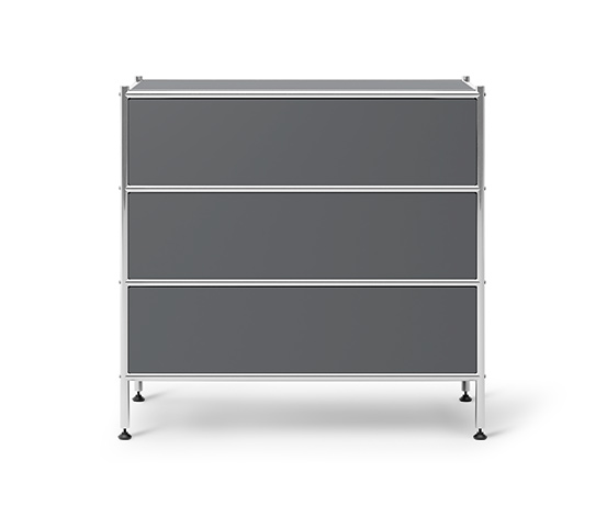 Kommode Metall »CN3« mit 3 Schubladen, grau