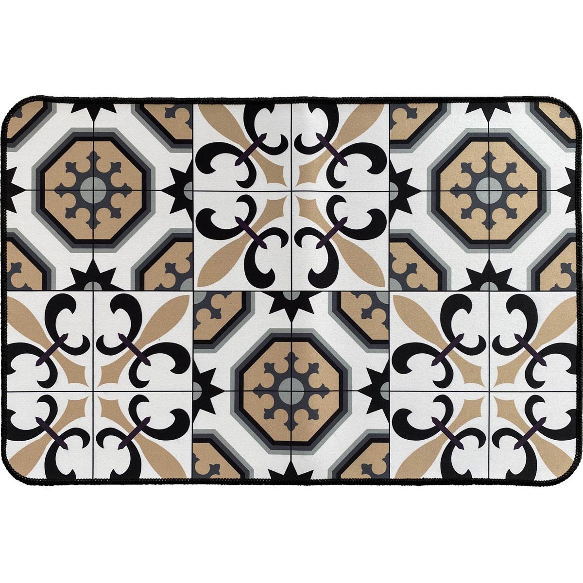 TAPIS IMPRIME 40X60CM POLYESTER CARMEN BLANC