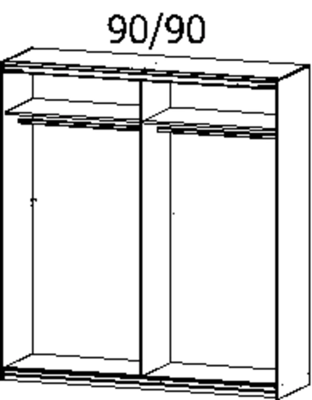 Schwebetürenschrank Subito 181 x 197 cm