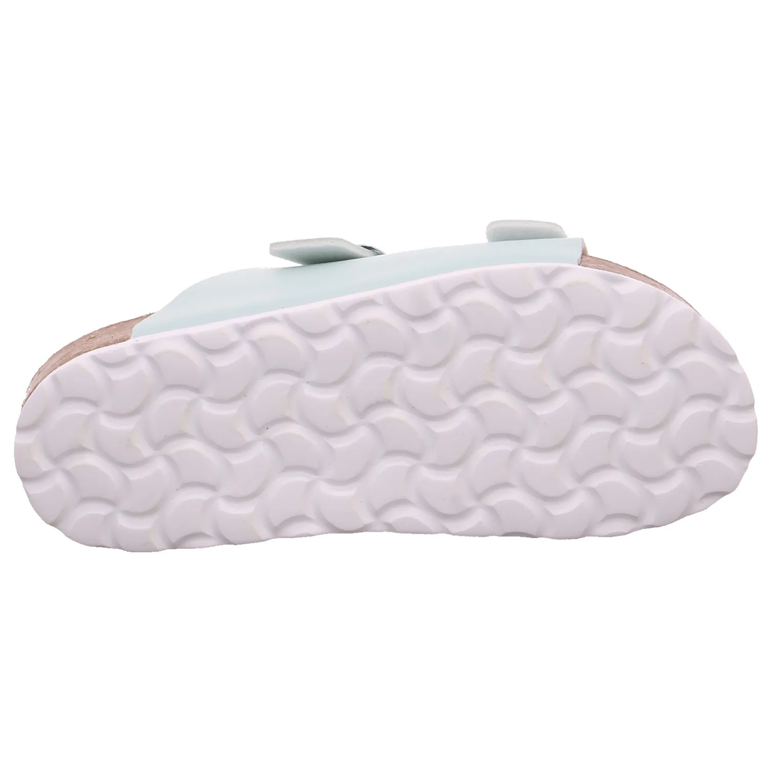 BIOLife Kinder-Pantolette Pastelgrün Lederimitat  Lederdecksohle