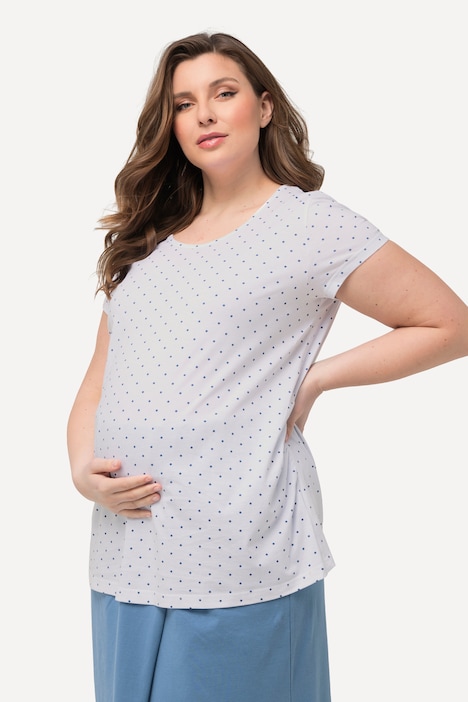 Bellieva-T-Shirts, 2er-Pack, Rundhals, Halbarm, seitl. Raffung, Biobaumwolle, GOTS