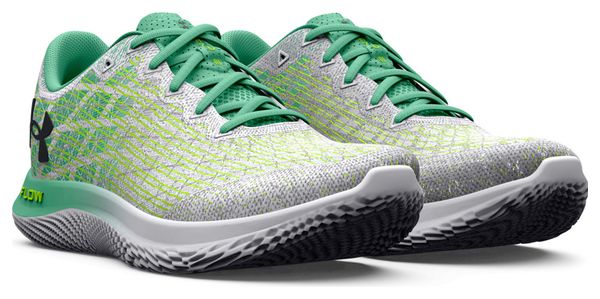 Chaussures de Running Femme Under Armour FLOW Velociti Wind 2 Blanc Vert Jaune
