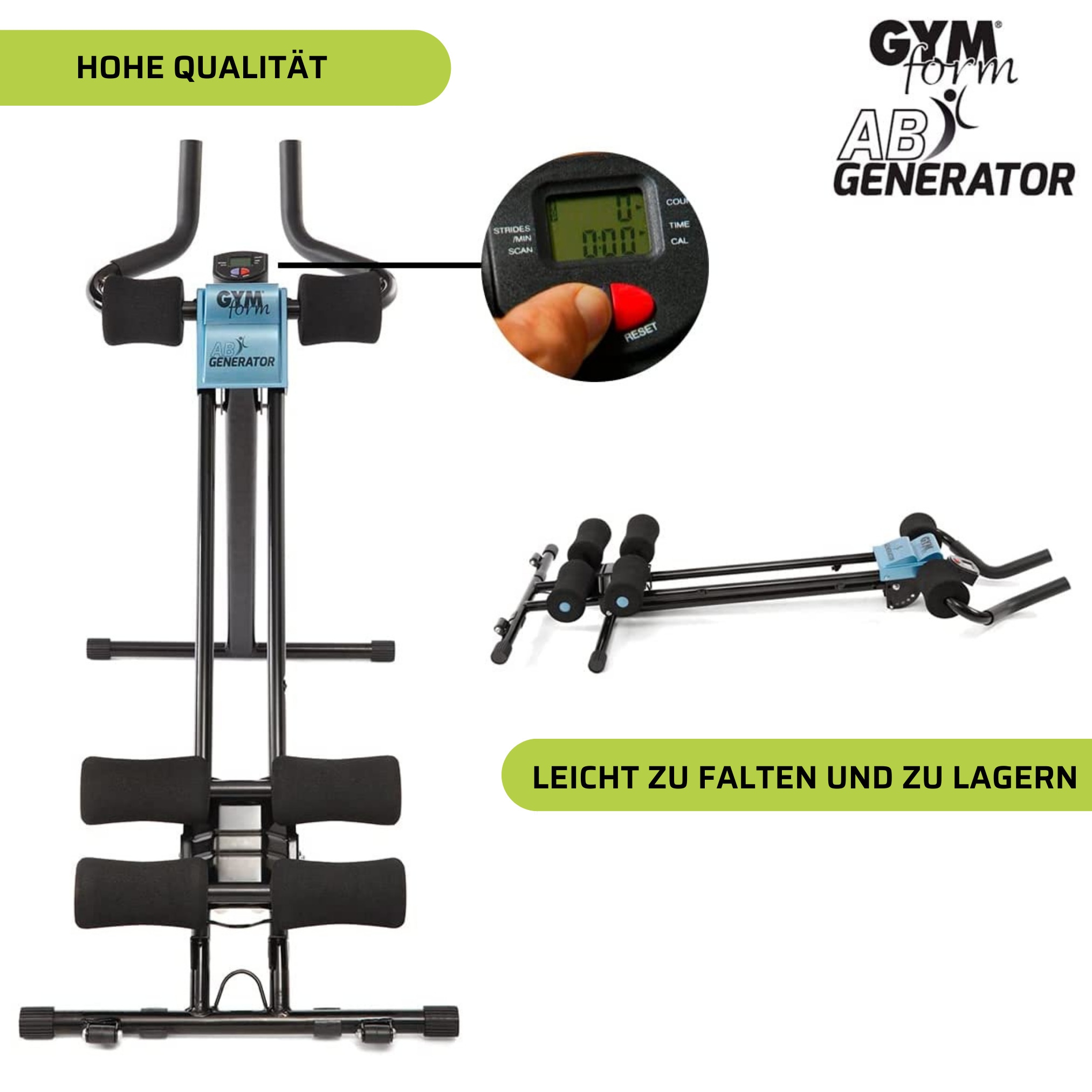 Gymform® Fitnessgerät für Zuhause klappbar - Trainingsgerät Ab Generator