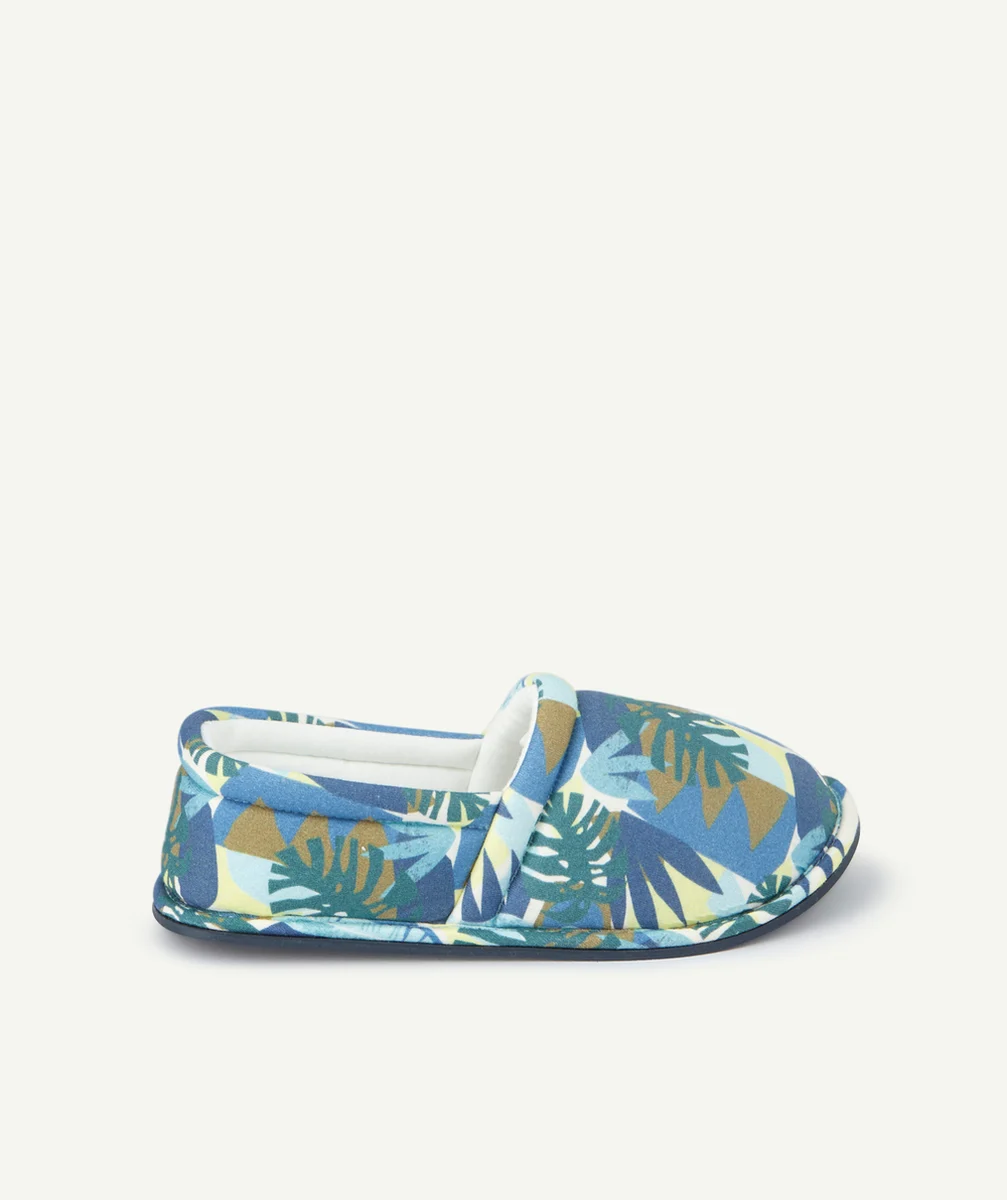 CHAUSSONS GARÇON BLEUES ET IMPRIMÉS THÈME PALMIERS