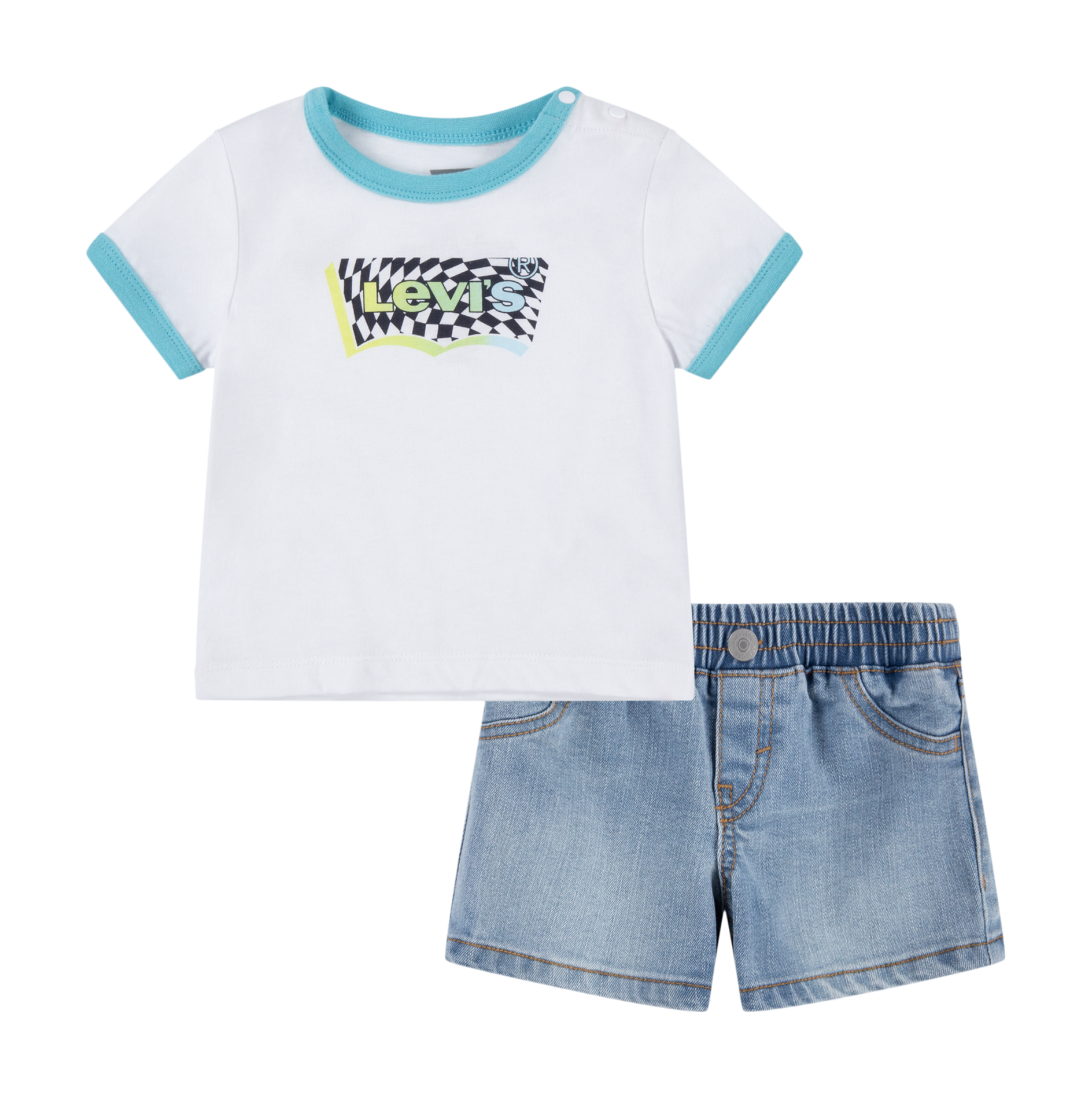 Ensemble tee-shirt imprimé et short | Blanc