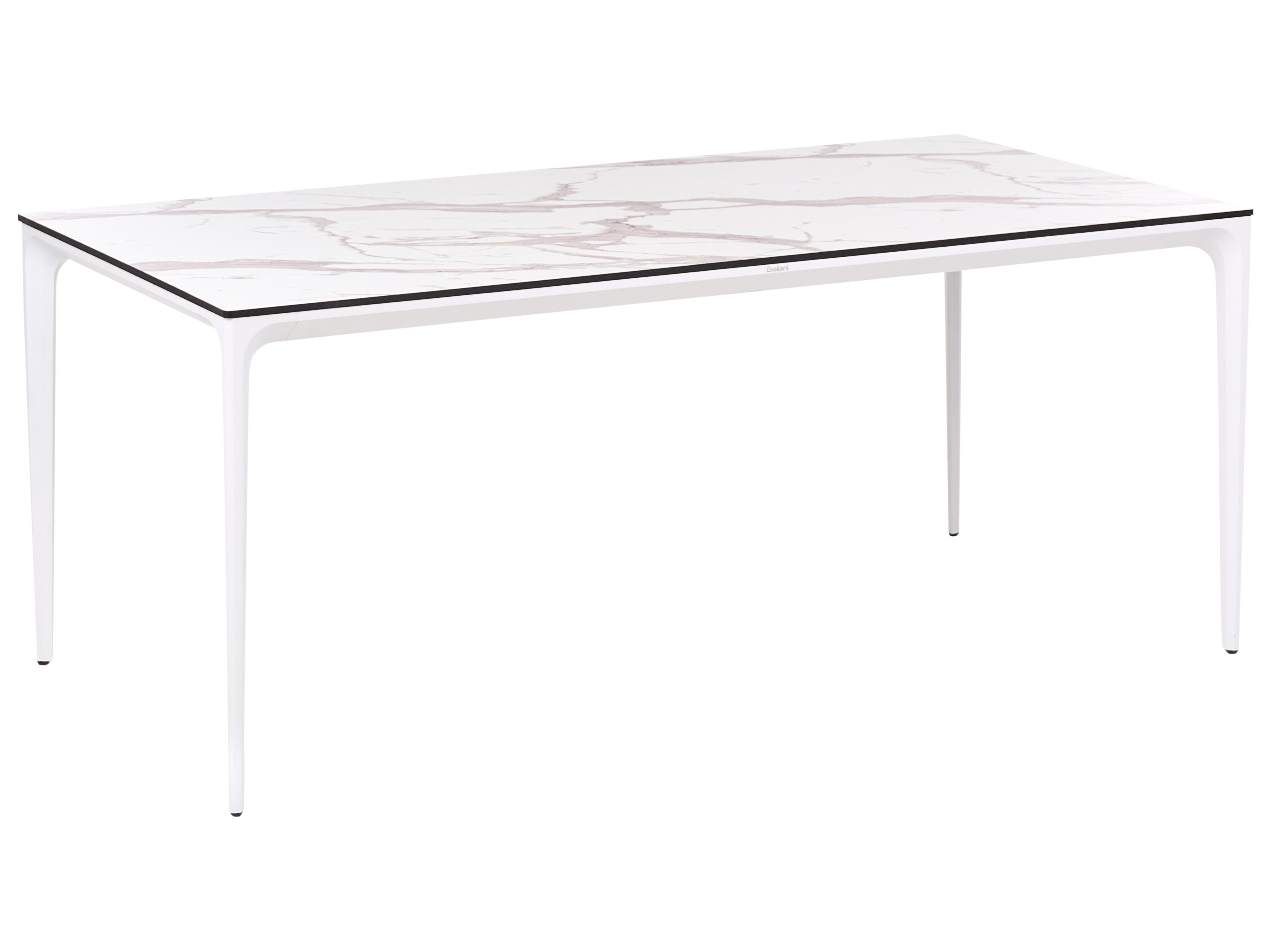 Tuin eettafel SOVARETO 180 cm 90 cm Marmereffect Wit marmer