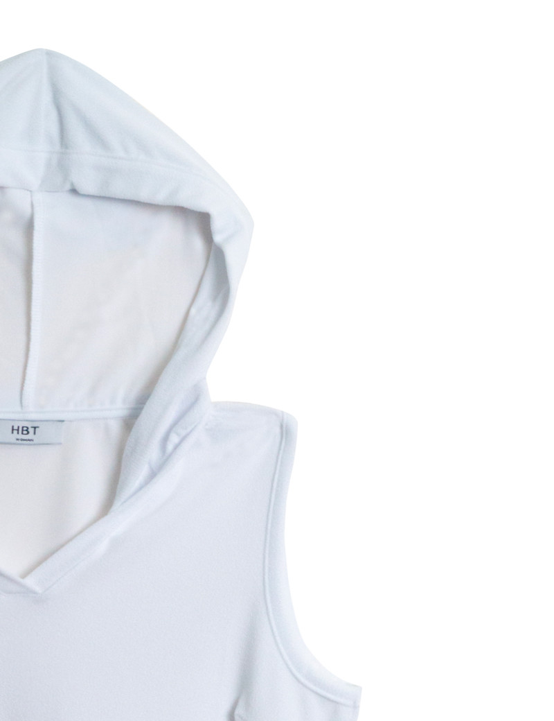 HBT ROBE TINA EPONGE CAPUCHE BLANC