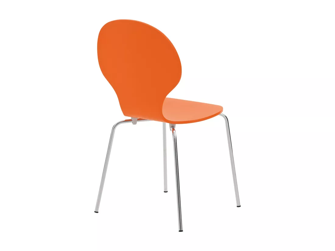 Lot de 2 Chaise de conférence - Bois - Orange - DIEGO