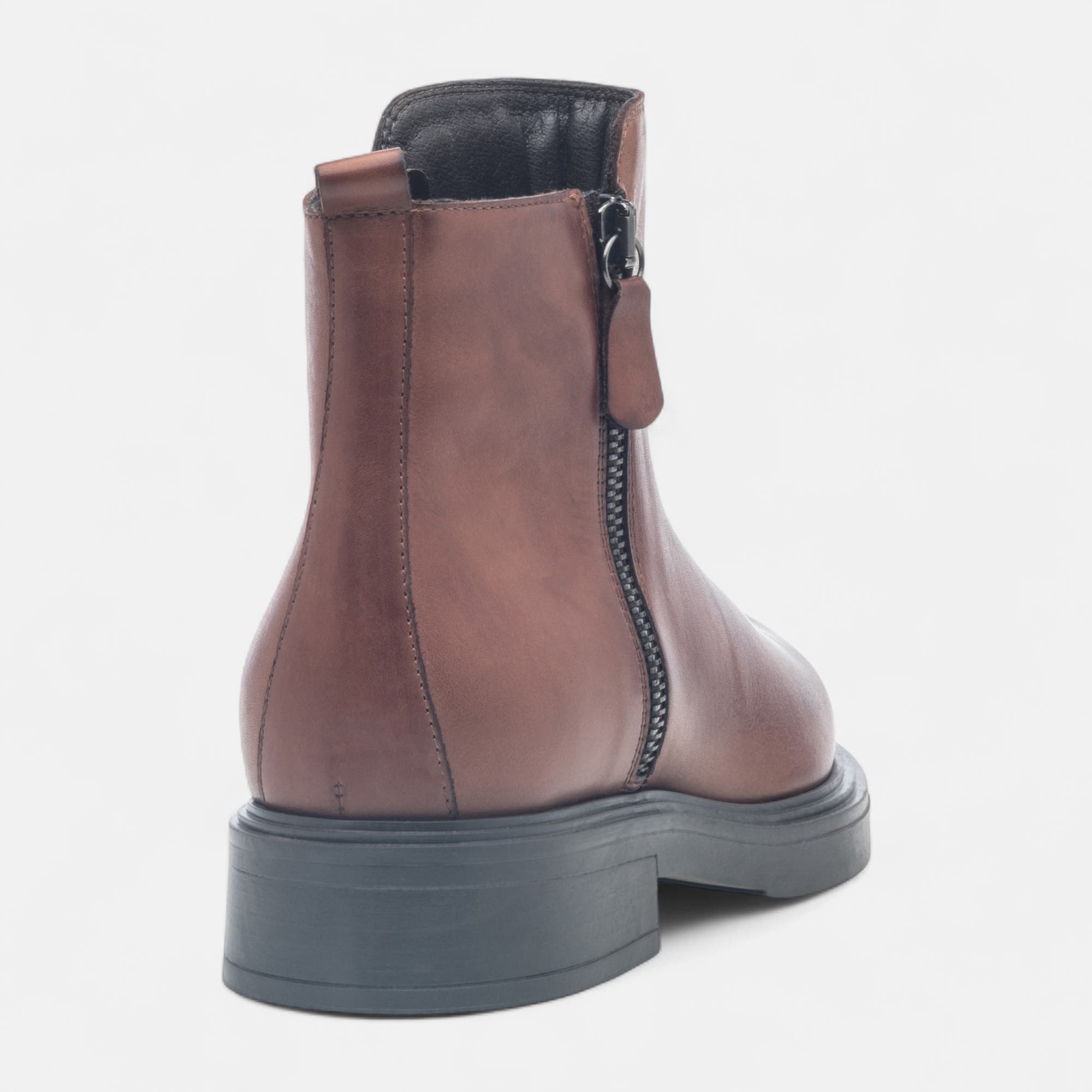 Bottines Femme en cuir cognac