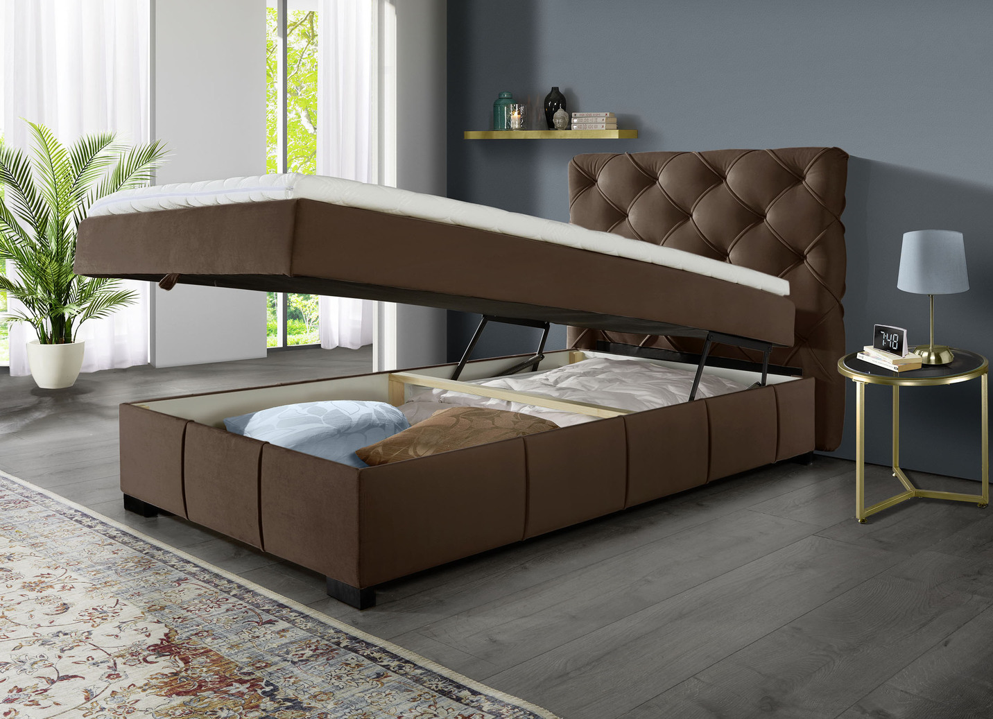 Boxspringbett mit Kaltschaumtopper