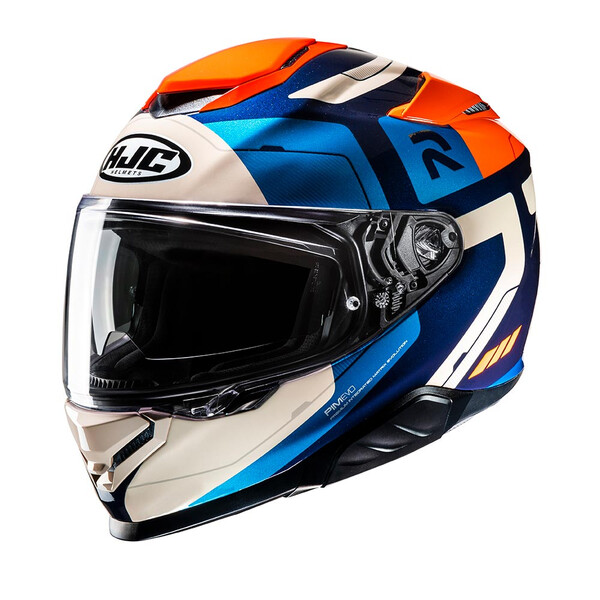 HJC - Casque RPHA 71 Cozad MC27 / Navy / Bleu Clair / Orange / Blanc / Brillant