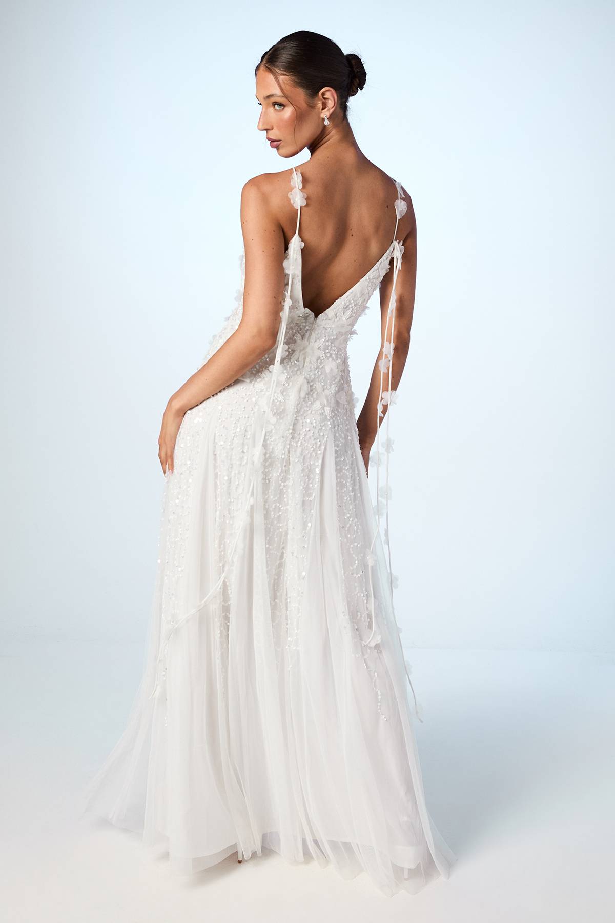 Coast Robe de Mariée en Tulle à Ornements Floraux