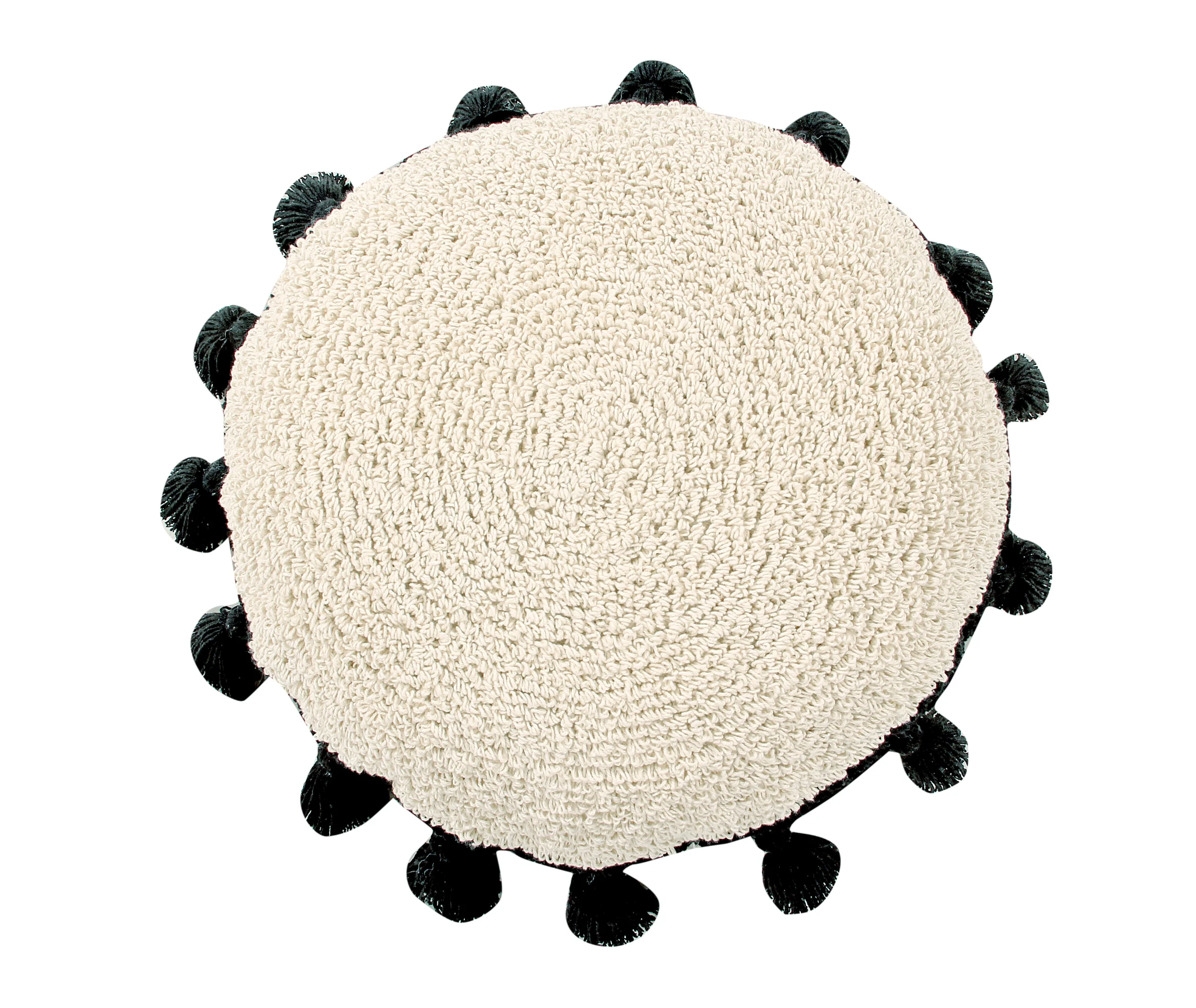 CERCLE - Coussin rond en coton | Beige