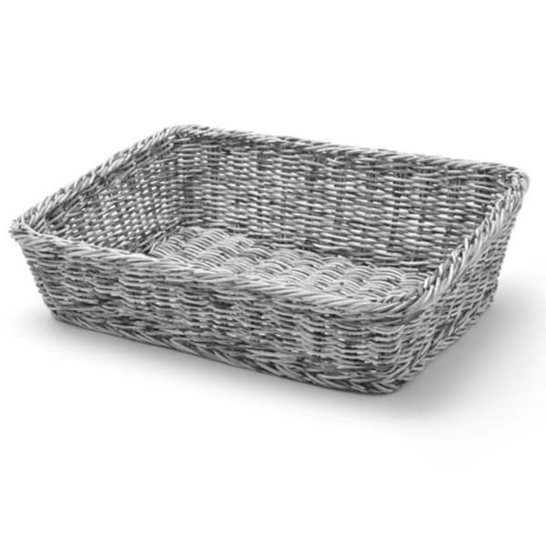 Brødvisningskurv, skråstilt, rektangulær, grå 400x300x120 mm - Hendi 426661